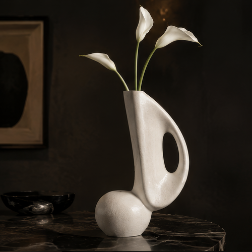 SCULPVE Organic Hollow Sculptural Ceramic Stem Vase