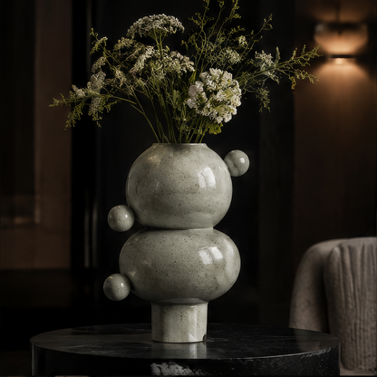 SCULPVE Stacked Sphere Speckled Ceramic Bubble Vase