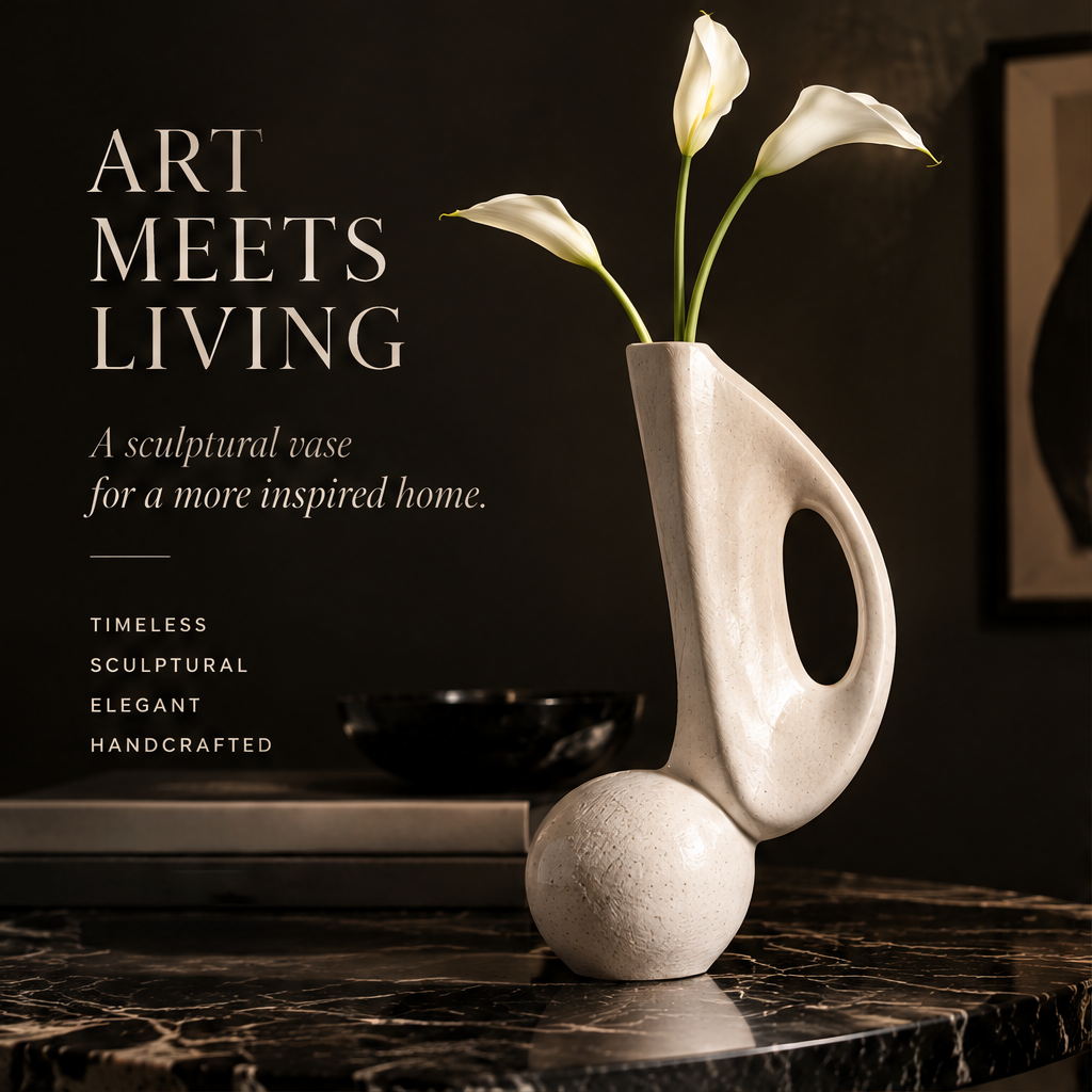 SCULPVE Organic Hollow Sculptural Ceramic Stem Vase