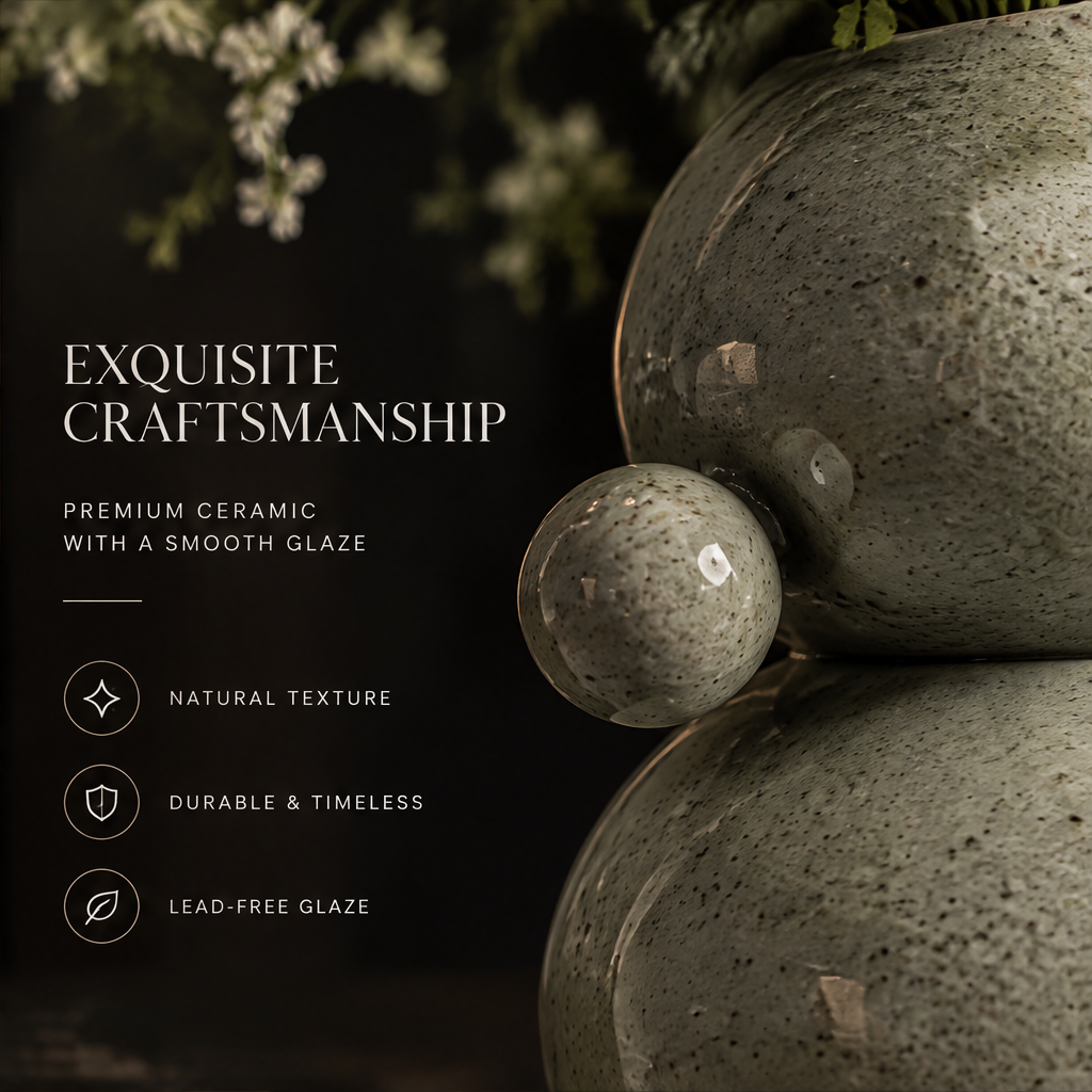 SCULPVE Stacked Sphere Speckled Ceramic Bubble Vase