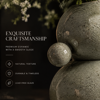 SCULPVE Stacked Sphere Speckled Ceramic Bubble Vase