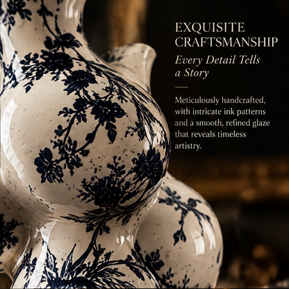SCULPVE Ink Floral Multi-Neck Bubble Cluster Ceramic Vase