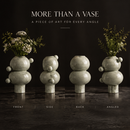 SCULPVE Stacked Sphere Speckled Ceramic Bubble Vase