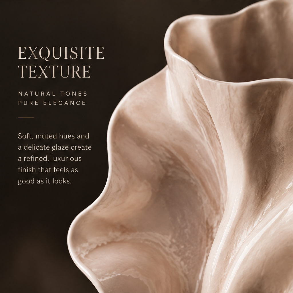 SCULPVE Ruffle Wave Glazed Porcelain Sculptural Vase