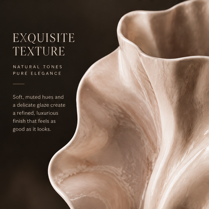 SCULPVE Ruffle Wave Glazed Porcelain Sculptural Vase