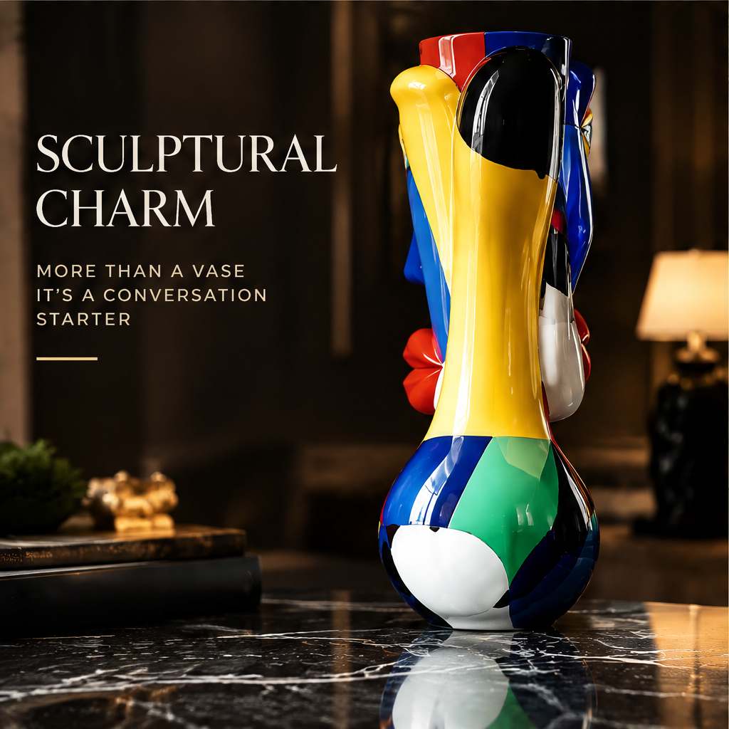 SCULPVE Cubist Profile Face Handcrafted Ceramic Art Vase