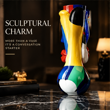 SCULPVE Cubist Profile Face Handcrafted Ceramic Art Vase