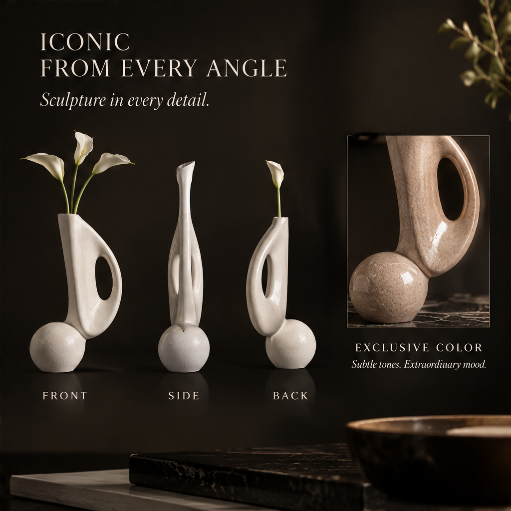 SCULPVE Organic Hollow Sculptural Ceramic Stem Vase
