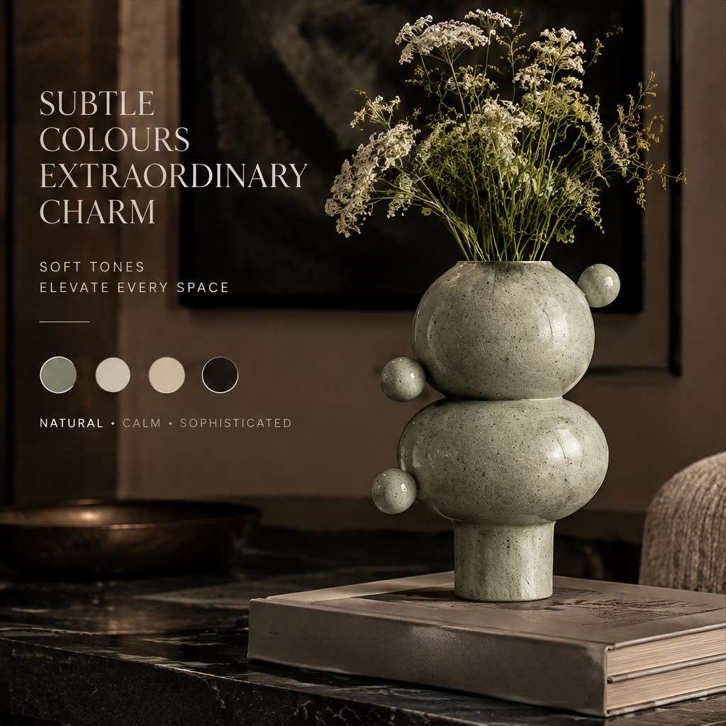 SCULPVE Stacked Sphere Speckled Ceramic Bubble Vase