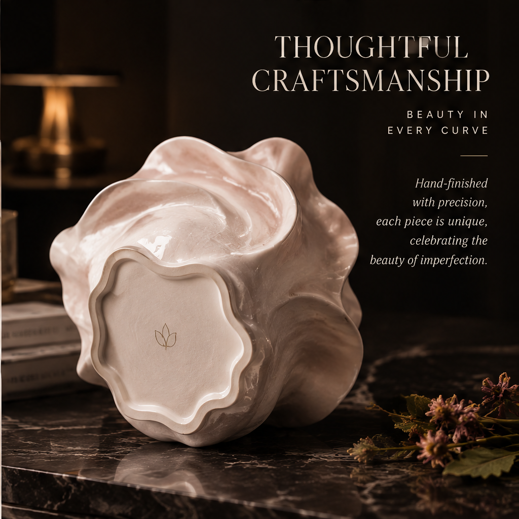 SCULPVE Ruffle Wave Glazed Porcelain Sculptural Vase